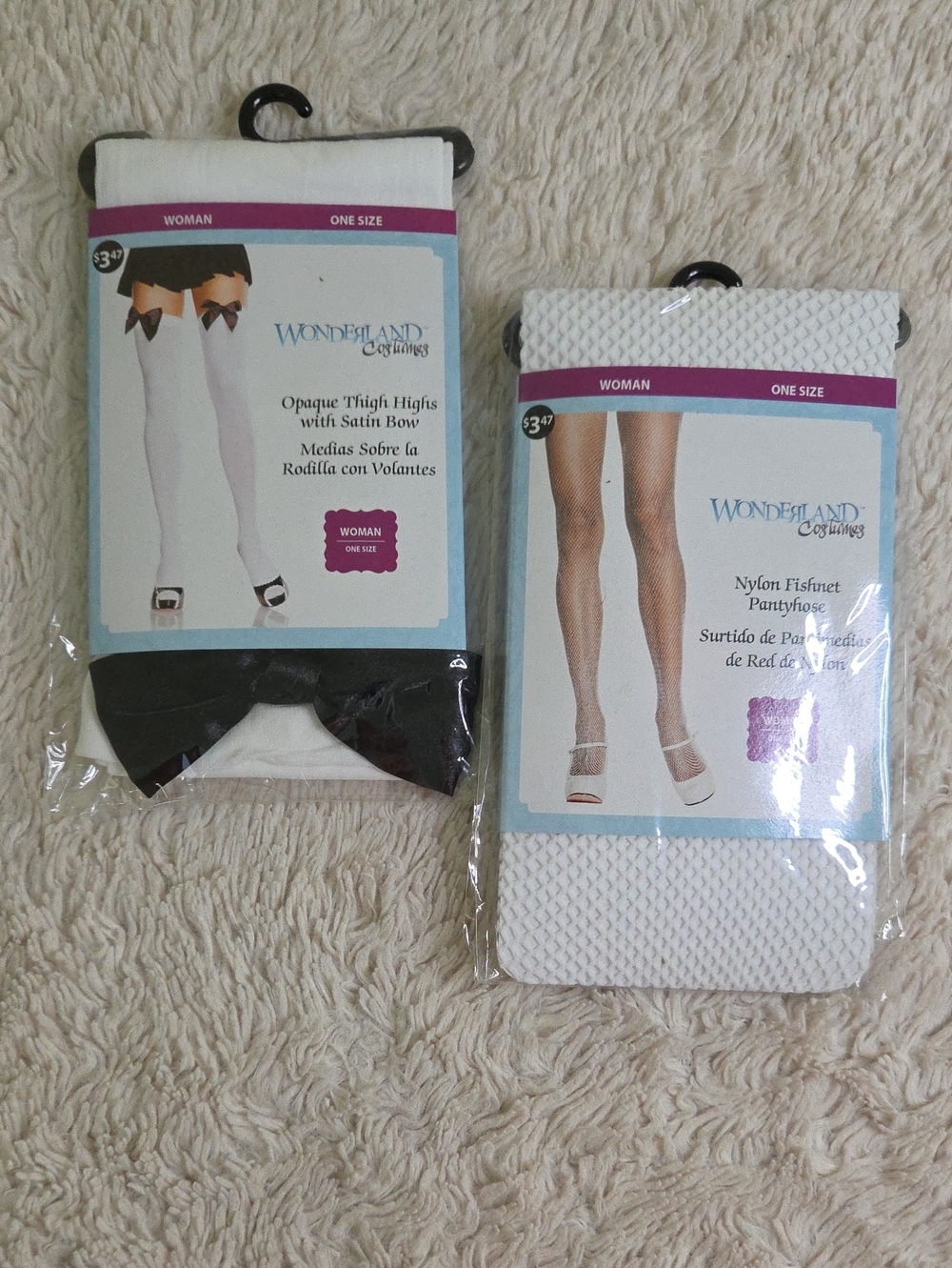 Women's Wonderland Costumes Fishnet Pantyhose & Thigh High NWT